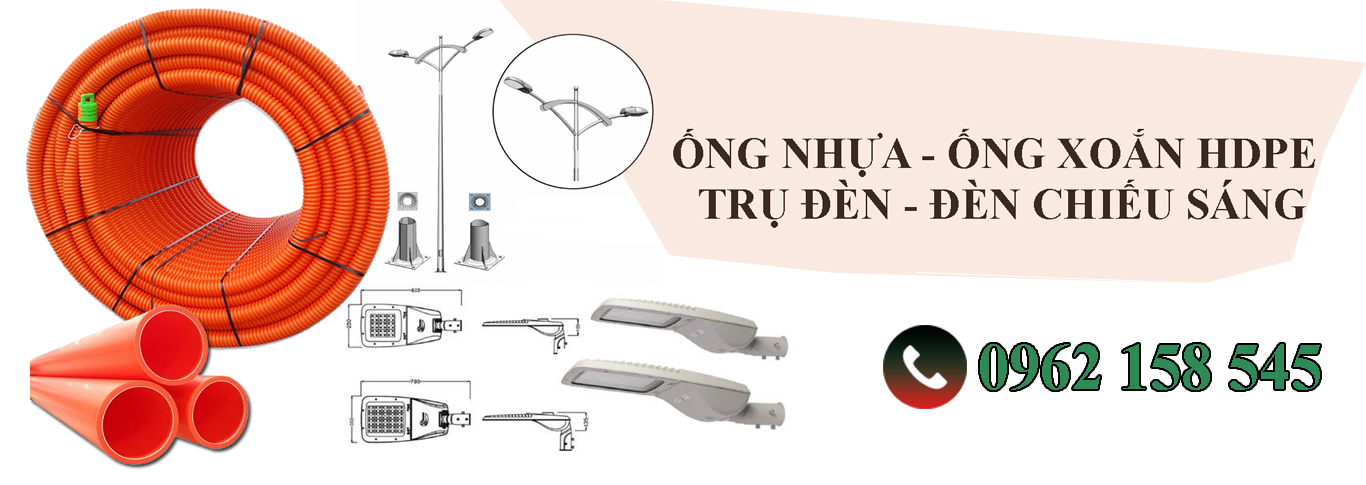 ỐNG NHỰA HDPE GÂN XOẮN - TRỤ ĐÈN, ĐÈN CHIẾU SÁNG, ĐÈN NLMT